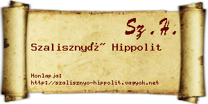 Szalisznyó Hippolit névjegykártya